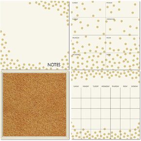 Wall Pops WPE1503 Gold Confetti Organization Kit, White & Off-White