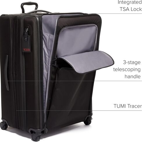 حقيبة حقيبة TUMI Alpha 3 Extended Trip القابلة للتوسيع ذات 4 عجلات - رائعة للسفر الممتد للتعبئة المشتركة - الأمتعة المتدحرجة للرجال والنساء - أسود in Kuwait