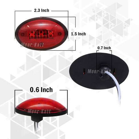 Meerkatt (Pack of 4) 2.3 Inch 2 Amber + 2 Red LED Dually Bed Side Fender Marker Lights Front Rear for Compatible with F350 F450 F550 99 00 01 02 03 04 05 06 07 08 09 10-30V DCFD in Saudi Arabia