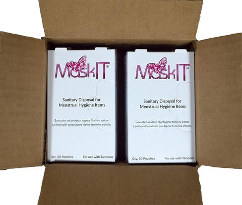 علبة إعادة ملء أكياس التخلص من السدادات القطنية من MaskIT - 6 صناديق إعادة تعبئة تحتوي على 50 كيسًا للتخلص من السدادات القطنية - إعادة تعبئة موزع مثبت على الحائط من MaskIT in Kuwait