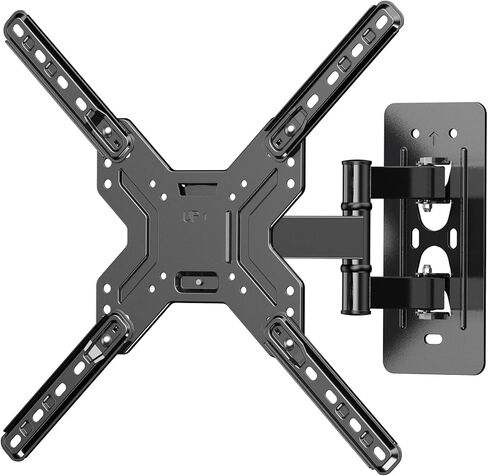 Full Motion TV Wall Mount for Most 26-60″ TVs, Articulating Arms TV Bracket Support Swivel, Tilt, Level Adjustment. TV Mount with Perfect Center Design on Single Stud, Max VESA 400x400mm up to 66 LBS in Kuwait