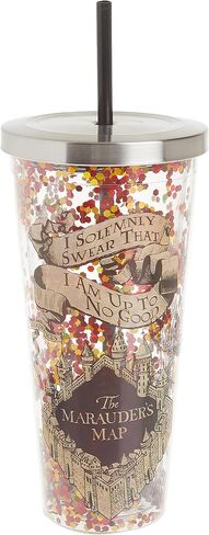 Spoontiques - Harry Potter Tumbler - Solemnly Swear Glitter Cup with Straw - 20 oz - Acrylic - Multicolored in Saudi Arabia