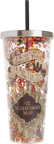 Spoontiques - Harry Potter Tumbler - Solemnly Swear Glitter Cup with Straw - 20 oz - Acrylic - Multicolored in Saudi Arabia