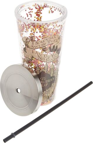 Spoontiques - Harry Potter Tumbler - Solemnly Swear Glitter Cup with Straw - 20 oz - Acrylic - Multicolored in Saudi Arabia