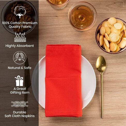 Black Cloth Dinner Napkins Cotton 18x18 in Washable Napkins Cloth|Absorbent Reusable Spring Easter Basket Decor Pk of 6 Table Napkins Cocktail Party Wedding BBQ Hotel Cafe Cloth Napkins in Saudi Arabia