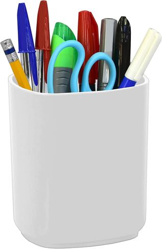 Acrimet Jumbo Pencil Holder, Pen Cup, Caddy Super-Sized Desktop Organizer for Students, Artists and Professionals (Plastic) (White Color) in Saudi Arabia