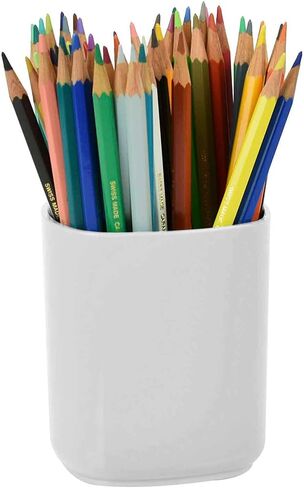 Acrimet Jumbo Pencil Holder, Pen Cup, Caddy Super-Sized Desktop Organizer for Students, Artists and Professionals (Plastic) (White Color) in Saudi Arabia
