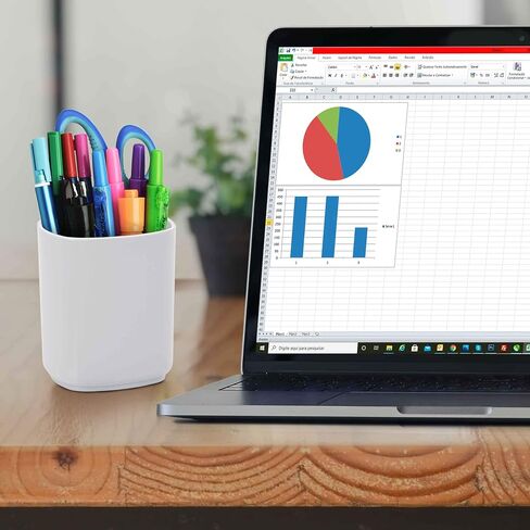 Acrimet Jumbo Pencil Holder, Pen Cup, Caddy Super-Sized Desktop Organizer for Students, Artists and Professionals (Plastic) (White Color) in Saudi Arabia
