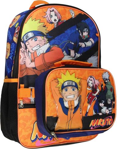 حقيبة ظهر مدرسية للسفر من Bioworld Naruto Shippuden مقاس 17 بوصة مكونة من 4 قطع من حقائب الكتب in Kuwait