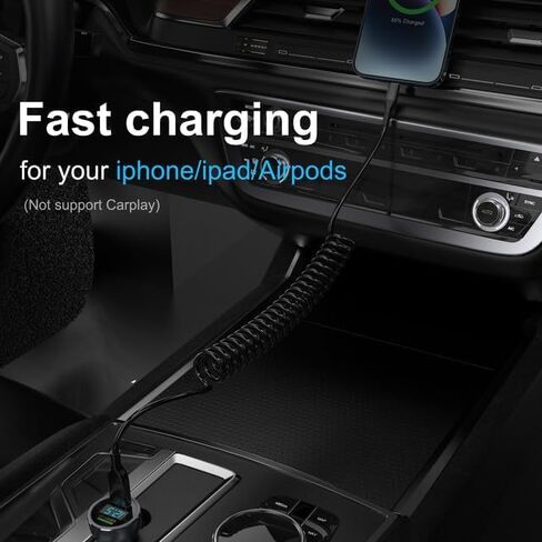 Coiled Lightning Cable 3Pack, Coiled iPhone Charger Cord 4FT for Car[NO CARPLAY] MFi Certified USB to Lightning Cable for iPhone14/13/12/11 Pro Max/XS MAX/XR/XS/X/8/7/Plus/6S iPad/iPod in Kuwait