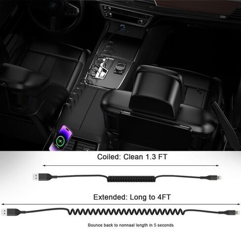 Coiled Lightning Cable 3Pack, Coiled iPhone Charger Cord 4FT for Car[NO CARPLAY] MFi Certified USB to Lightning Cable for iPhone14/13/12/11 Pro Max/XS MAX/XR/XS/X/8/7/Plus/6S iPad/iPod in Kuwait