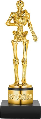 Toyvian Halloween Best Costume Skeleton Trophy for Halloween Skull Party Favor Prizes, Gold Bones Game Awards, Costume Contest Event Trophy, Treats for Kids, Goodie Bag Fillers in Saudi Arabia