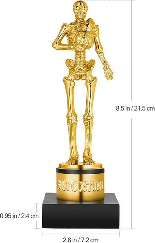 Toyvian Halloween Best Costume Skeleton Trophy for Halloween Skull Party Favor Prizes, Gold Bones Game Awards, Costume Contest Event Trophy, Treats for Kids, Goodie Bag Fillers in Saudi Arabia