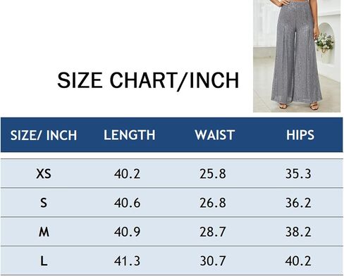 Women Sparkle Sequin Long Loose Pants Bling High Waist Wide Leg Streetwear Party Clubwear Long Pants in Saudi Arabia