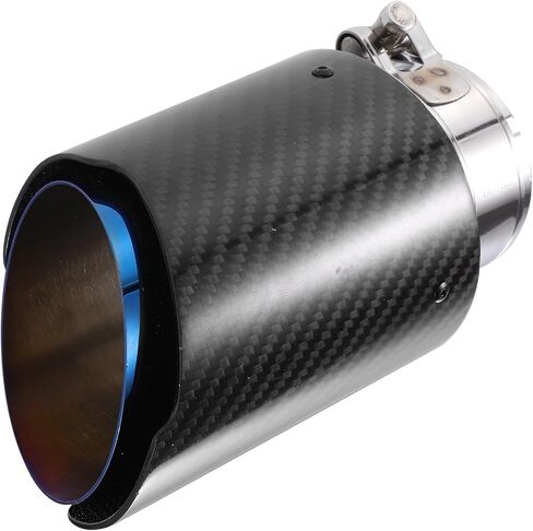 Car Exhaust Tip Tail Pipe, 2.4 Inch Inlet 3.7 Inch Outlet 6.3 Inch Length Universal for Exhaust Rear Muffler Tip Anti-Corrosion Stainless Steel Flame Blue Black in Saudi Arabia