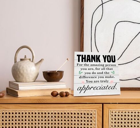 علامة شكر خشبية، لوحة خشبية لتزيين الطاولة، هدية لتقول شكرًا لك، هدية تقاعد لزعيم زملاء العمل، هدايا عائلية، ديكور مزرعة فن الطاولة، شكرًا لك على كل شخص رائع أنت in Saudi Arabia