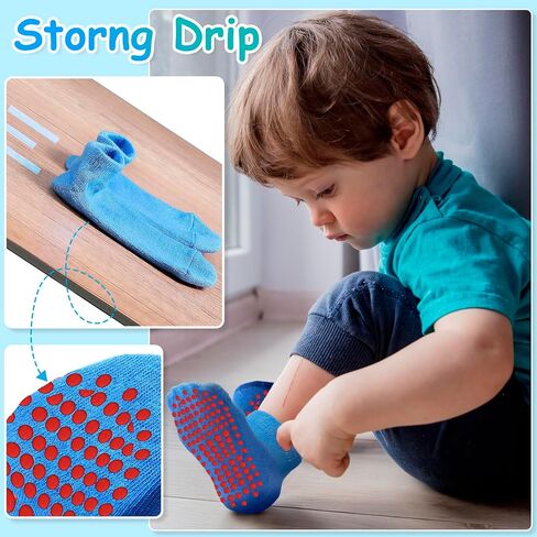 Geyoga 12 Pairs Non Slip Socks Ankle Grip Anti Skid Socks for Boys Toddlers Girl in Saudi Arabia