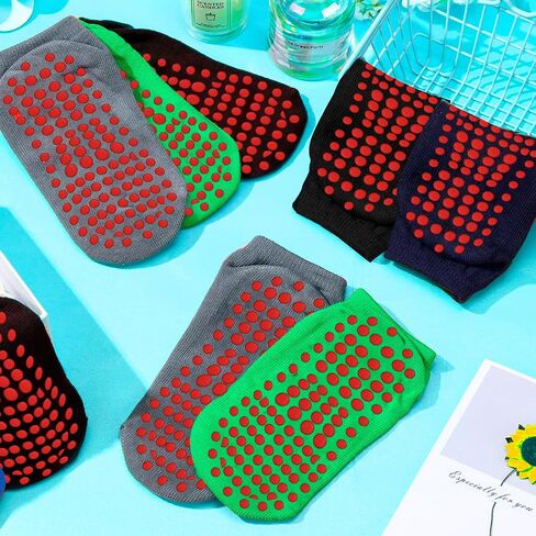 Geyoga 12 Pairs Non Slip Socks Ankle Grip Anti Skid Socks for Boys Toddlers Girl in Saudi Arabia