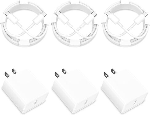 【MFi Certified】iPhone 15 Charger Fast Charging, KYOHAYA 3Pack PD 20W USB-C Power Type-C Wall Rapid Charger Adapter+6FT Type-C to Type-C Cable for iPhone 15/15 Plus/15 Pro/15 Pro Max, iPad Pro/Air/Mini in Kuwait