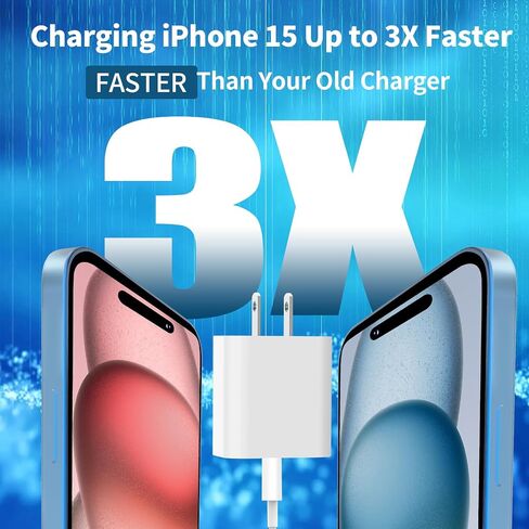 【MFi Certified】iPhone 15 Charger Fast Charging, KYOHAYA 3Pack PD 20W USB-C Power Type-C Wall Rapid Charger Adapter+6FT Type-C to Type-C Cable for iPhone 15/15 Plus/15 Pro/15 Pro Max, iPad Pro/Air/Mini in Kuwait