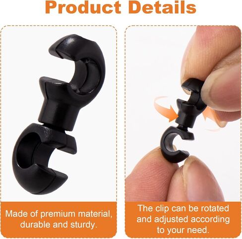 40Pcs Bike Brake Cable Clips S Style Bicycle Cable Clips Plastic Rotating Buckle Clasps S-Hook Clips for Road Bicycle MTB Brake Gear Housing Fixing Holder in Saudi Arabia