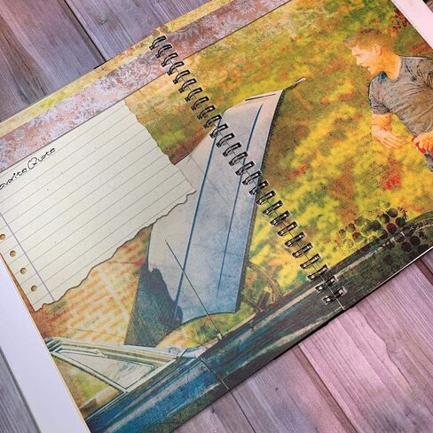 مجلة Conquest Journal Supernatural Carry On Scrapbook Journal، 50 صفحة مخزون بطاقة خالية من الأحماض، غطاء صلب ذو حافة مستديرة مع عمود فقري مغطى بالقماش، 9 بوصة × 6 بوصة، جيب غطاء خلفي وحلقة قلم in Saudi Arabia