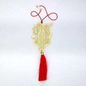 Shrinathji/Shreenathji Rear View Mirror Car Hanging Ornament/Perfect Car Charm Pendant/Amulet - Accessories for Car Décor in Brass for Divine Blessings & Safety/Protection