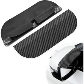 Side Mirror Rain Guard Carbon Fiber Side Mirror Rain Eyebrow, Waterproof Auto Smoke Guard Snap-On Rain Visor Guard, Universal for Car,Trucks,Vehicles,SUV Black 2-Pcs