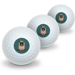 GRAPHICS & MORE Pug Sticking Out Tongue Novelty Golf Balls 3 Pack in Saudi Arabia