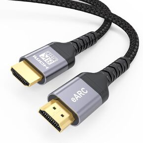 8K eARC HDMI Cable 6.6FT, HDMI ARC/eARC Cable for Soundbar to TV 48Gbps Ultra High Speed HDMI 2.1 Cord Dolby Atmos 8K@60Hz, 4K@120Hz HDR10+ 3D HDCP2.2&2.3 for Vizio Sono Samsung Bose Soundbar