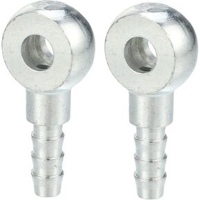 ACROPIX 8mm ID 8mm OD Banjo Bolt Hose Barb Fittings Universal Banjo Fitting Fuel Line Adapter Connector for Motorcycle Car Silver Tone - Pack of 2
