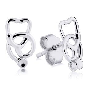 Mini Stethoscope Stud Earrings - Nurse Gift Doctor or RN - Sterling Silver