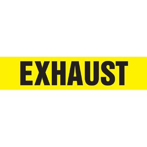 Accuform RPK307SSH Self-Stick "Exhaust" Pipe Marker for 8" to 10" OD Pipe, Black on Yellow, 4" H x 24" W