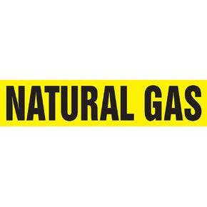 Accuform RPK523SSA Self-Stick "Natural Gas" Pipe Marker for 3/4" to 1-1/4" OD Pipe, Black on Yellow, 1" H x 8" W