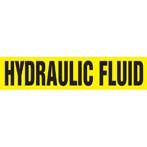 Accuform RPK435SSB Self-Stick "Hydraulic Fluid" Pipe Marker for 1-1/2" to 2" OD Pipe, Black on Yellow, 1-1/2" H x 8" W