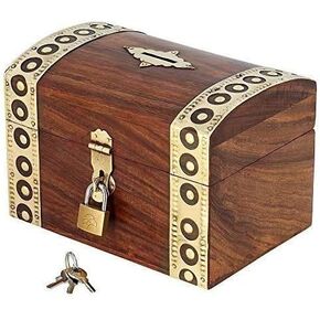 IBLAY Coin Bank Money Saving Box - Banks for Kids & Adults - Wood Vacation Piggy Bank (Design_2)