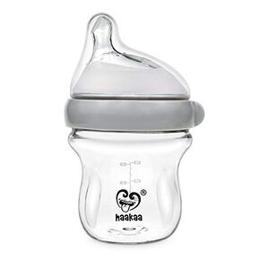 Haakaa Generation 3 Glass Baby Bottle 4 oz/120 ml, 1 PK (Grey)