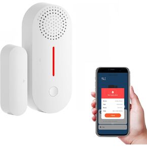 eMylo WiFi Door Alarm, Tuya Smart Window Alarm Sensor with Light Alarm, Timing, APP Remote Control, Door Alarms for Dementia Patients