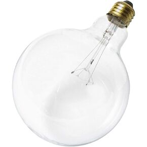 Satco 60G40 Incandescent Globe Light, 60W E26 G40, Clear Bulb [Pack of 6]