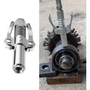 ASUBHA Grease Gun Coupler, Grease Nozzle Fittings, Double Handle Grease Gun Coupler, Compatible with All Grease Guns 1/8" NPT Fittings, Suitable for Cars, Industrial Machinery and Equipment Farms