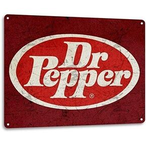 Compatible Tin Sign Dr Pepper Soda Pop Store Advertising Vintage Look Retro Wall Decor Bar Metal Tin Sign 8x12in Gift Plaque