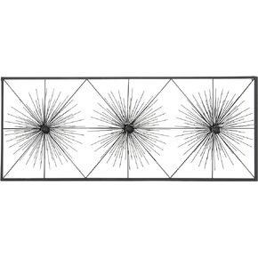 Deco 79 Metal Starburst Home Wall Decor Sea Urchin Wall Sculpture with Black Frame, Wall Art 48" x 3" x 24", Black
