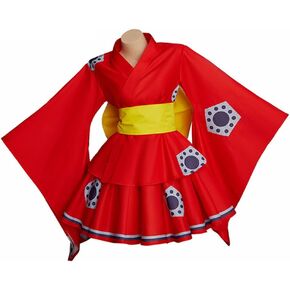 Kimono Dress Cosplay Costume Kimono Lolita Dress Kimono Robe Red Skirt with Belt Outfits Halloween Suit Women