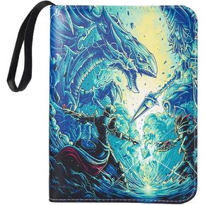 Leatherette 4 Pocket Trading Card Binder Album Holder Pages Folder Protector for Trading Cards TCG - Toploading 3 Ring Card Binder Album Master Duel Trade Cards 400 in Kuwait