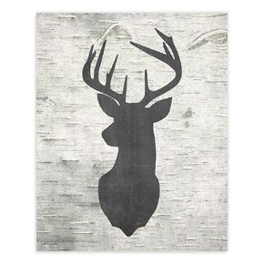 Birch Chalkboard Deer Silhouette Art Print - Unframed - 8x10