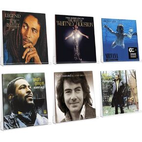 Sooyee 6 عبوات من حامل الفينيل الشفاف، رف تثبيت على الحائط لسجل الفينيل مقاس 7 بوصات EP فردي، أغطية ألبوم أكريليك لديكور الحائط في مكتب المنزل، عرض رف التسجيل، تخزين سجل LP in Kuwait