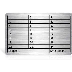 Metal Wallet Stainless Steel Edition 12-25 Word Recovery Passphrase Stamp Plate Cold Storage Bitcoin Ethereum Litecoin Ledger Trezor KeepKey
