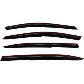 Window Visors Compatible with 2014-2019 Mazda 3 Sedan Hatchback, Smoked Aero JDM Deflectors Stick On Sun Rain Wind Window Guards by IKON MOTORSPORTS, 2015 2016 2017 2018