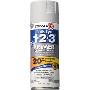 Zinsser 290971 Bulls Eye 1-2-3 All Surface Spray Primer, 13 oz, Gray