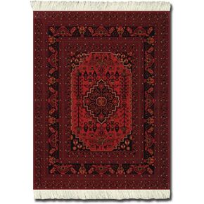 Lextra Antique Red Afghan MouseRug, 10.25 x 7.125 Inches, Black, White and Dark Orange, One (SRA-SE)